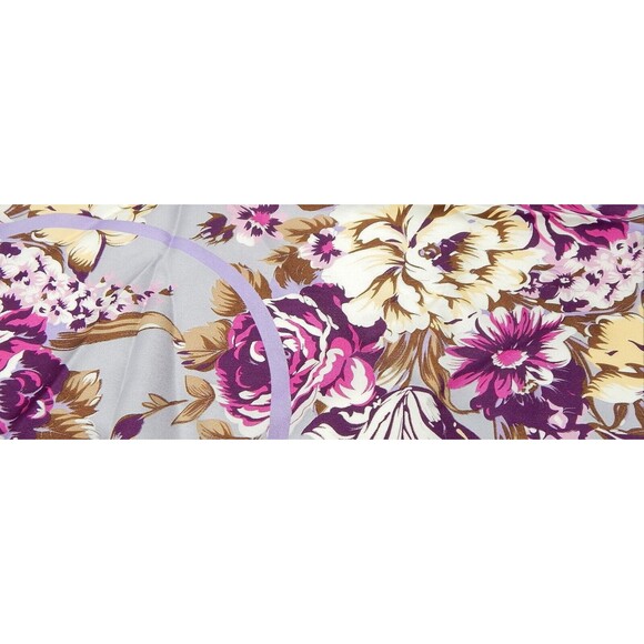 Hermes Scarf Heart Border Floral Print JEKBIR Lettering Grey Violet - Picture 11 of 16